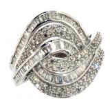 10k Gold 1.00 ct Diamond Wave Dinner Ring