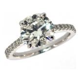 14kt Gold Brilliant 2.64 ct VS1 Lab Diamond Ring
