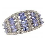 Quality 1.30 ct Natural Tanzanite & Diamond Ring
