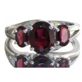 Natural 3.51 ct Garnet & Diamond Dinner Ring