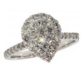 14k Gold 1.00 ct Pear Cut Diamond Ring
