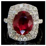 14kt Gold 9.73 ct Ruby & Diamond Ring