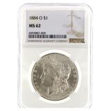 1884 New Orleans MS62 Morgan Silver Dollar