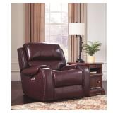 Ashley 73606 LEATHER PWR Recliner w/ADJ Head Rest