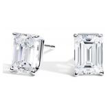 14k Gold 2.02 ct Emerald Cut Lab Diamond Earrings