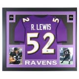 Autographed Ray Lewis Custom Framed Jersey