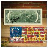 Autographed Betsy Ross Flat 1776 $2 Bill