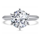 14k Gold 2.62 ct Round Ideal Cut Lab Diamond Ring