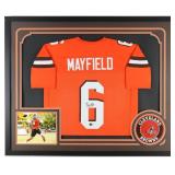 Autographed Baker Mayfield Custom Framed Jersey