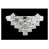 Platinum 1.01 ct Baguette Diamond Ring