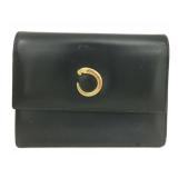 MUST DE CARTIER BLACK LEATHER PANTHER TRIFOLD
