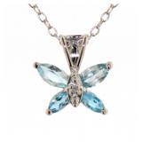 Natural Swiss & Sky Blue Topaz Pendant