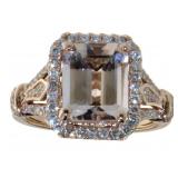 14kt Rose Gold 3.00 ct Morganite & Diamond Ring
