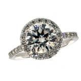 14k Gold 2.73 ct Round VVS2 Lab Diamond Ring