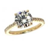 14k Gold 2.54 ct Round Brilliant Lab Diamond Ring