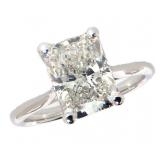 14k Gold 3.01 ct Radiant Cut Lab Diamond Ring