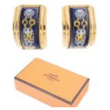 HERMES Enamel Designer Earrings