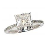 14k Gold 3.25 ct Radiant Cut Lab Diamond Ring