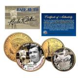 Babe Ruth NY Yankees 24K Gold 2-Coin Set