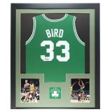 Autographed Larry Bird Custom Framed Jersey