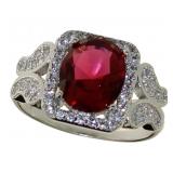 Princess Cut 3.25 ct Ruby Ring