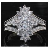 Brilliant 1.00 ct Diamond Marquise Cluster Ring
