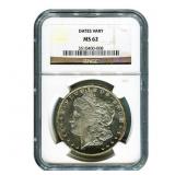 1878-1904 MS60-62 NGC Morgan Silver Dollar