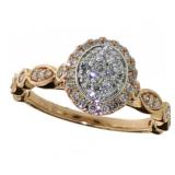 10kt Rose Gold Brilliant Oval Diamond Ring