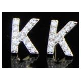 Brilliant "K" Stud Earrings