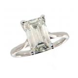 14k Gold 2.25 ct Emerald Cut Lab Diamond Ring