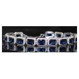 Emerald Cut 25.30 ct Sapphire Designer Bracelet
