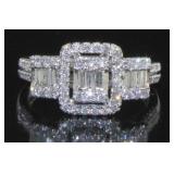 14kt Gold Emerald Cut 1.00 ct Diamond Ring
