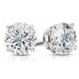 14k Gold 3.19 ct Round Brilliant Lab Diamond Studs