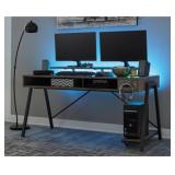 ASHLEY BAROLLI GAMING DESK W/ LED BACKLIGHTING