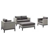 Pulaski 4 pc Outdoor Gray Wicker Resin Set