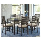 ASHLEY ROKANE 7-PIECE DINING ROOM TABLE & 6 CHAIRS