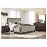 King Ashley Burkhaus 4pc Upholstered Bedroom Group