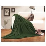 Green All Seasons Velour Throw