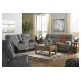 Ashley 453 Charcoal REC Sofa & Love Seat