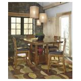 Ashley D594 Cherry 5 pc Bar Table & 4 Stools