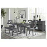 ASHLEY MYSHANNA 6-PC TABLE & 4 CHAIRS WITH BENCH