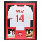 Autographed Pete Rose Custom Framed Jersey