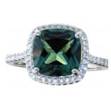 Cushion Cut 3.56 ct Emerald Dinner Ring