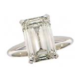 14k Gold 7.32 ct Emerald Cut VS1 Lab Diamond Ring