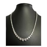 14kt Gold Brilliant 10.00 ct Lab Diamond Necklace