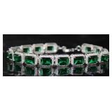 Emerald Cut 22.50 ct Emerald Designer Bracelet