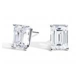 14k Gold 2.08 ct Emerald VVS2 Lab Diamond Earrings