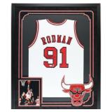 Autographed Dennis Rodman Custom Framed Jersey