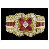 18kt Gold 2.40 ct Ruby & Diamond Ring