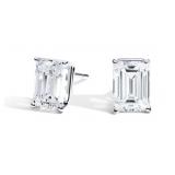 14k Gold 2.10 ct Emerald VS1 Lab Diamond Earrings
